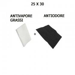 Kit Filtri Universale 25 x 30 cm per Friggitrici 1 Filtro Antiodori a Carboni Attivi + 1 Filtro Antivapore Grassi 44FI500