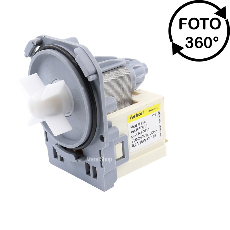 Pompa Elettropompa Scarico 25 W per Lavatrice AEG Zanussi Rex Electrolux 1326630009